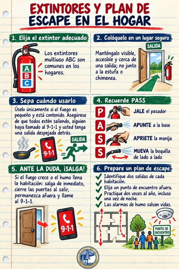 NLTFPD Fire Extinguisher Home Escape Planning Spanish
